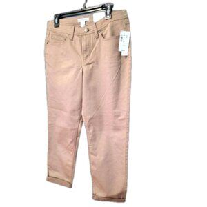 Cleo Petites Business Casual Cuffed Ankle Capri Pants Tan Beige Size 10